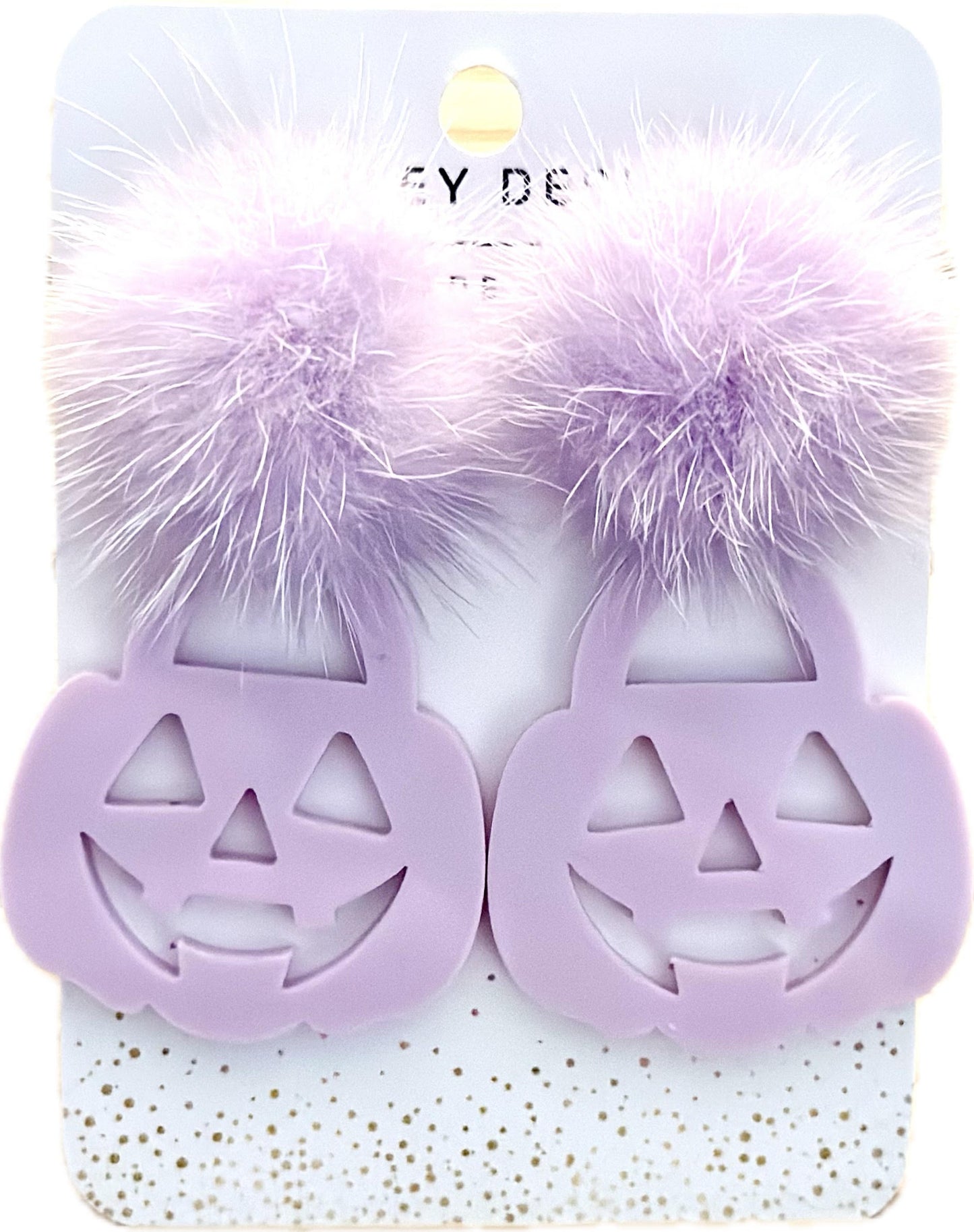 Pastel Jack-o-Lantern Earrings-Lavender