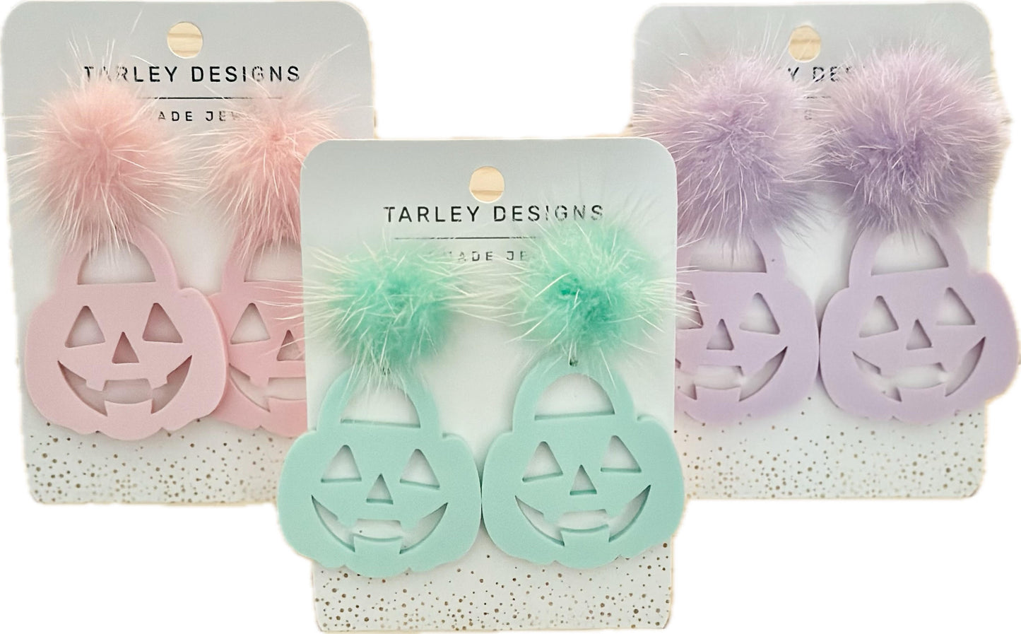 Pastel Jack-o-Lantern Earrings-Lavender