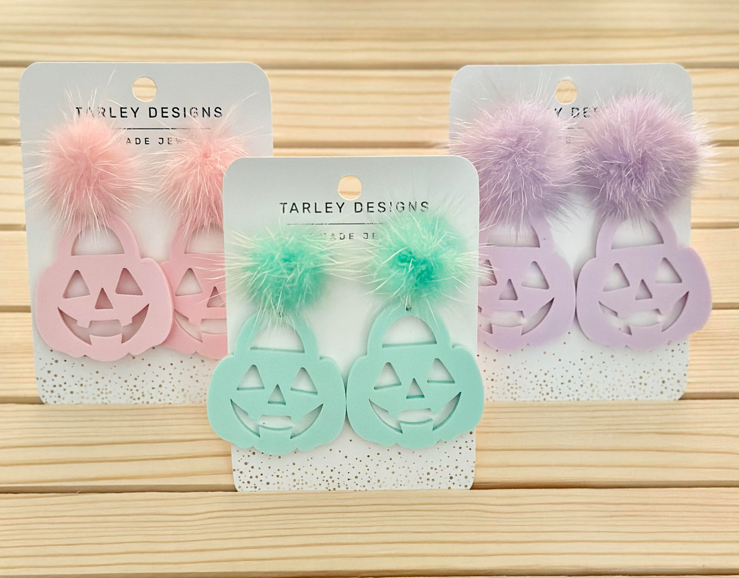 Pastel Jack-o-Lantern Earrings-Lavender